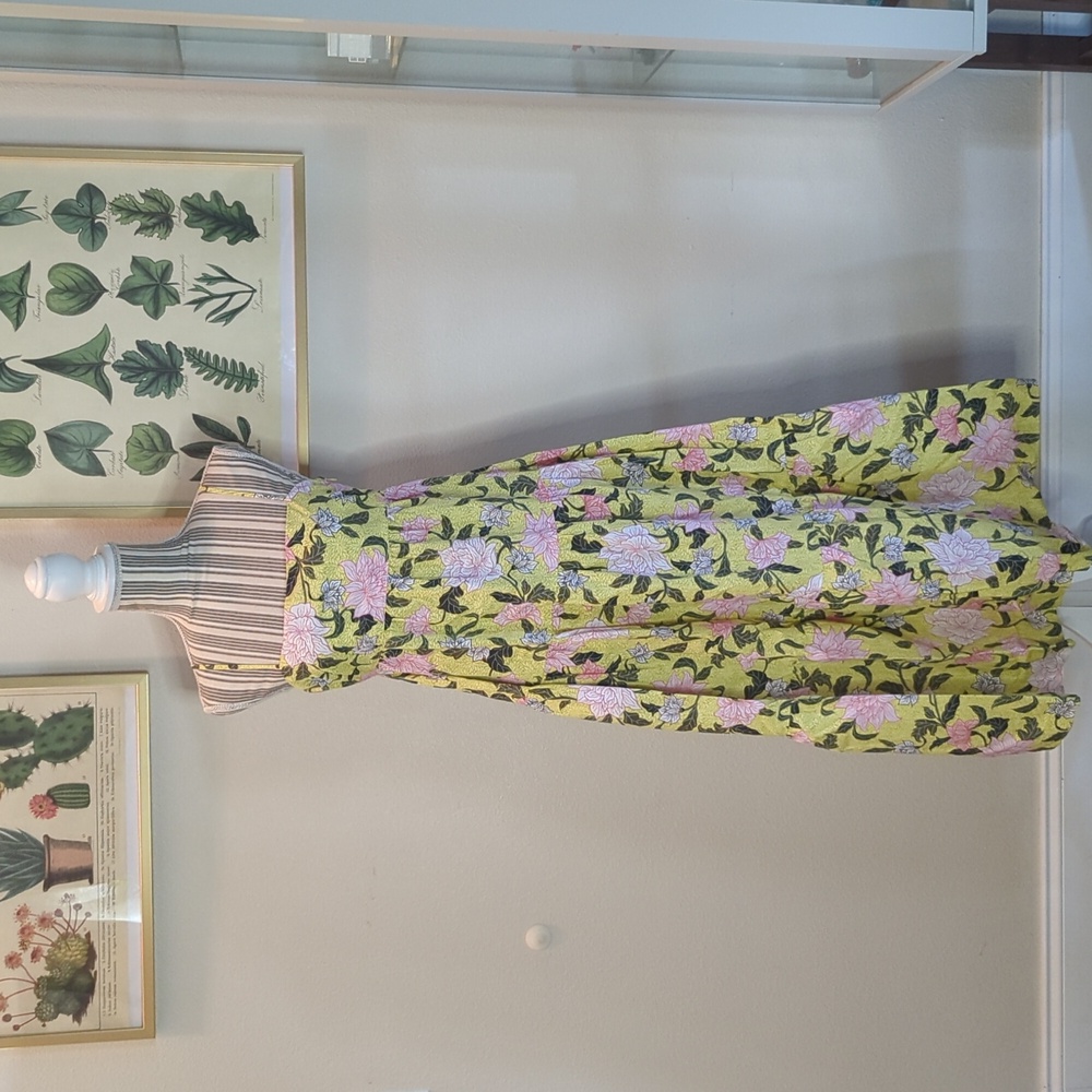 Seafolly Women's Boheme Floral Dress LimeLight Size Small Flowy Lime Pink Green